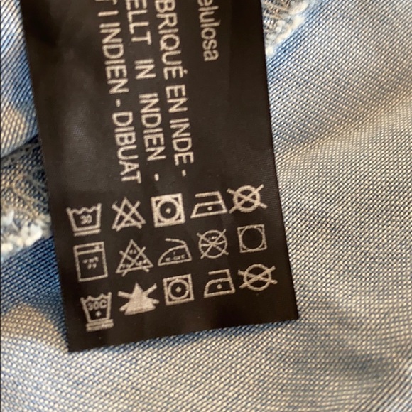 NWT Zara Blue Washed Denim Longline Shirt Size S - Picture 8 of 8